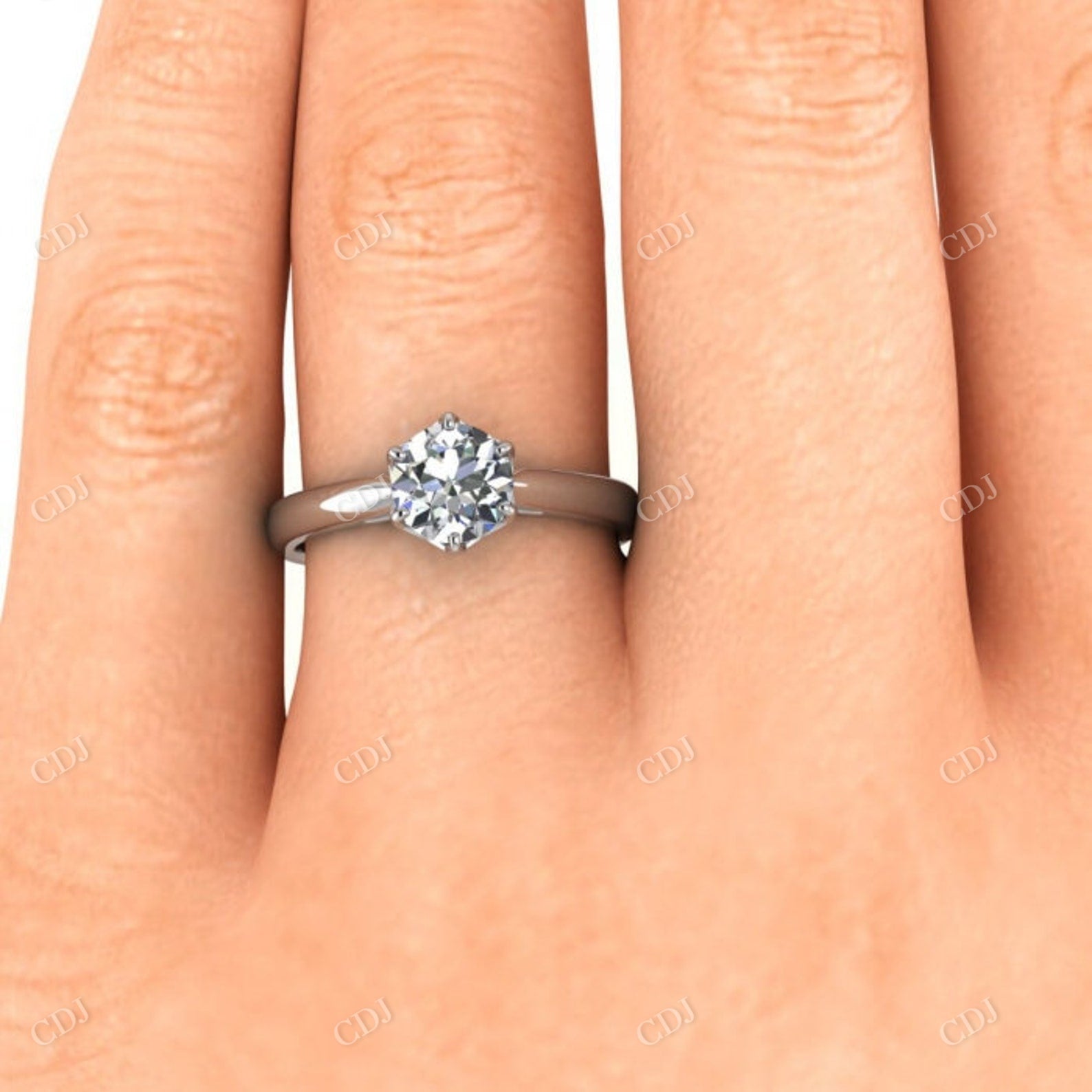 Round Solitaire Moissanite Engagement Ring  customdiamjewel   