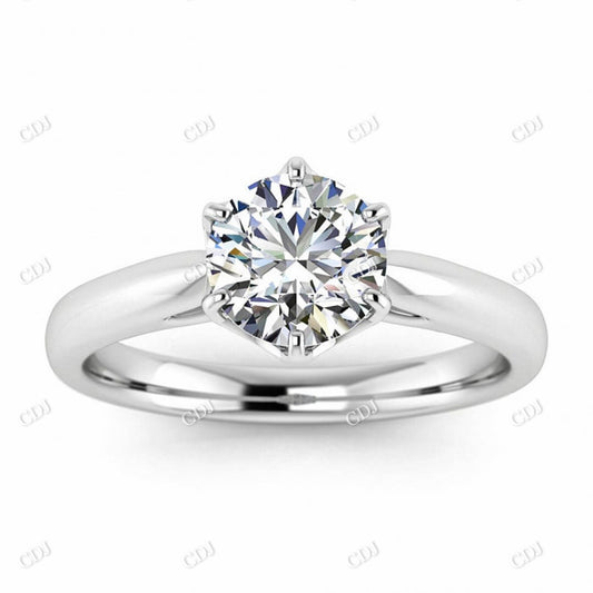 Round Solitaire Moissanite Engagement Ring  customdiamjewel 10KT White Gold VVS-EF