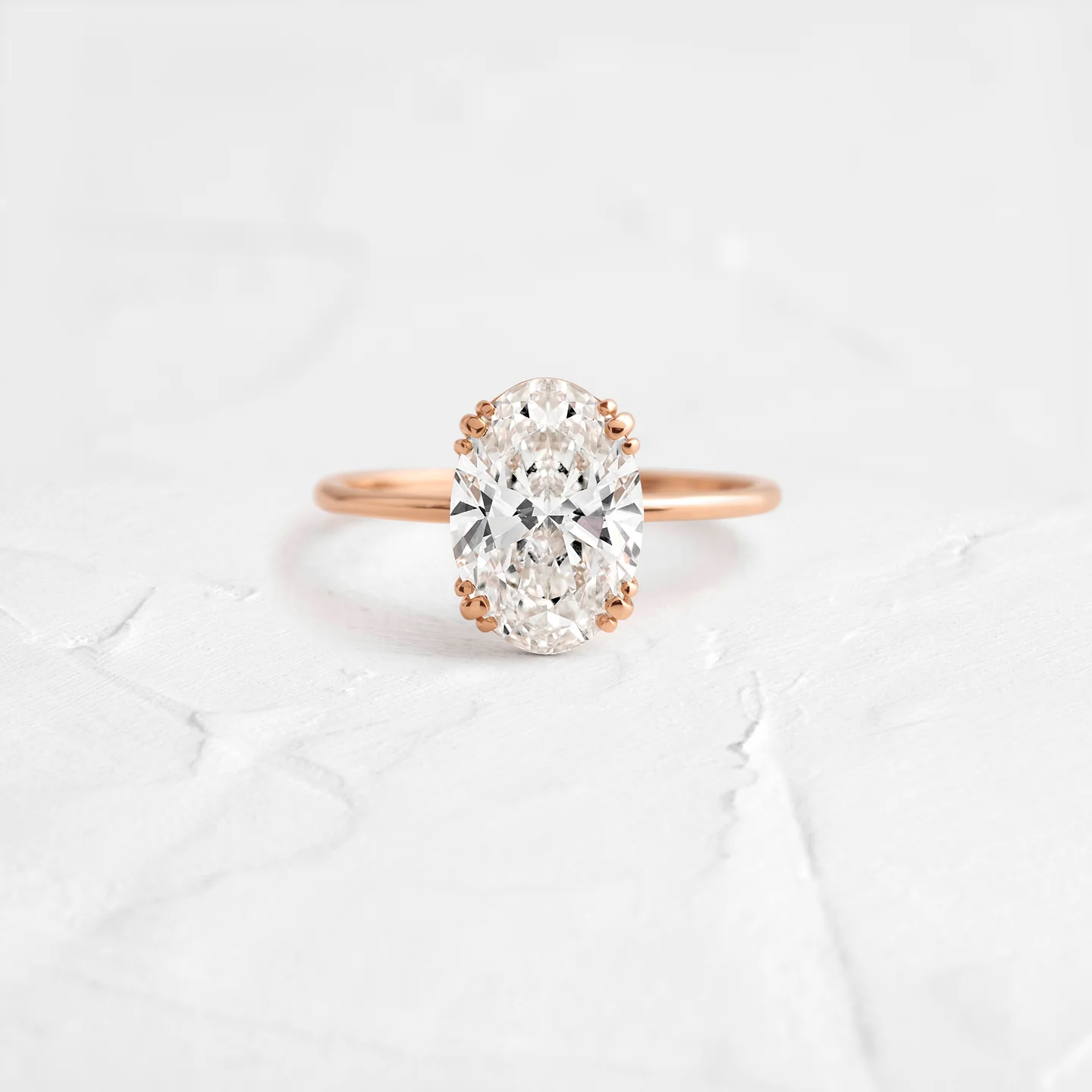 Oval Cut Moissanite Antique Style Prong Set Wedding Ring  customdiamjewel 10KT Rose Gold VVS-EF