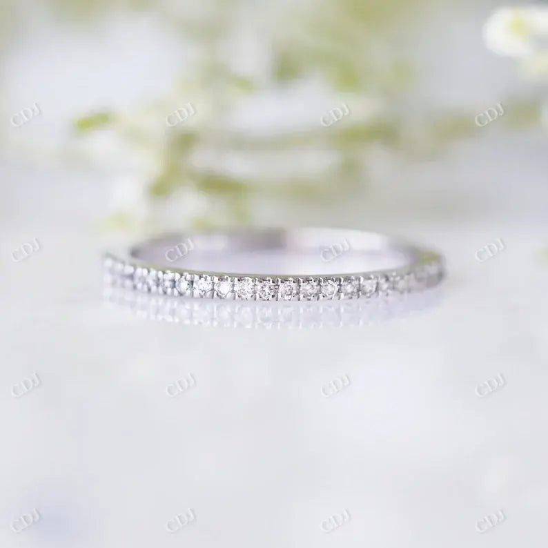 Micro Paved Diamond Thin Eternity Wedding Ring  customdiamjewel 10KT White Gold VVS-EF