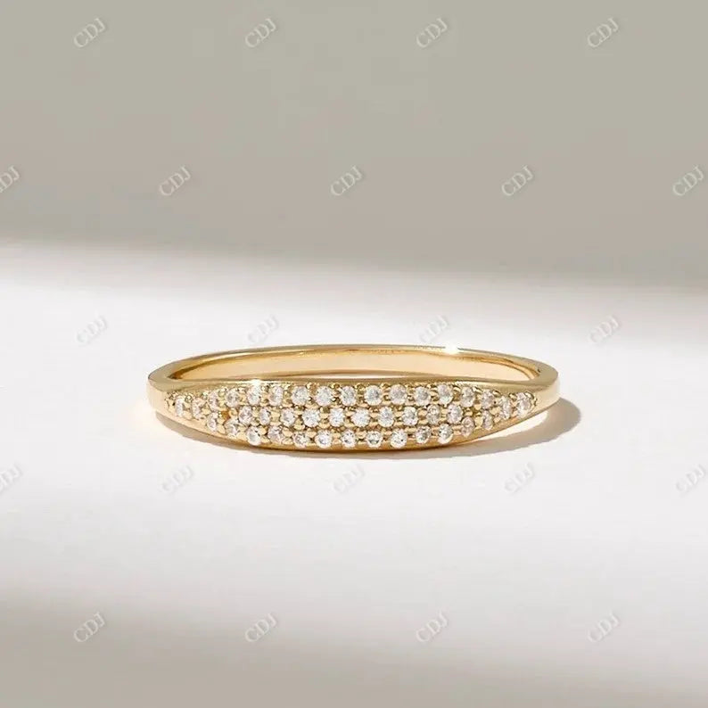 0.14CTW Pave Diamond Signet Wedding Band  customdiamjewel   