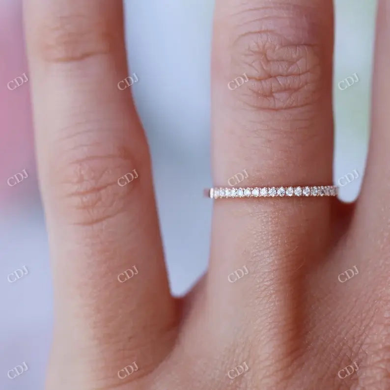 Micro Paved Diamond Thin Eternity Wedding Ring  customdiamjewel   