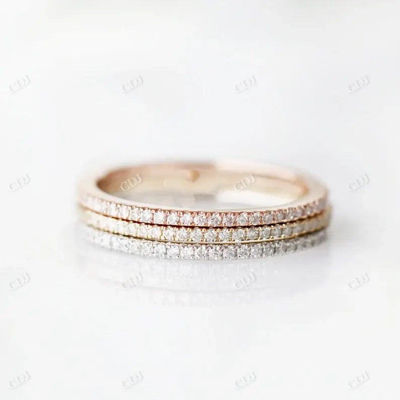 Micro Paved Diamond Thin Eternity Wedding Ring  customdiamjewel   