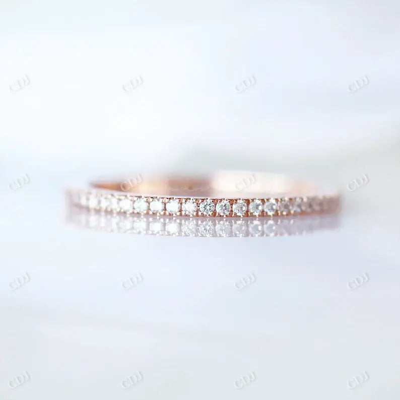 Micro Paved Diamond Thin Eternity Wedding Ring  customdiamjewel 10KT Rose Gold VVS-EF