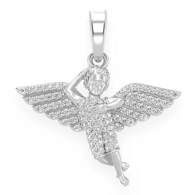 0.33CTW Infinity Angel Diamond Pendant  customdiamjewel   