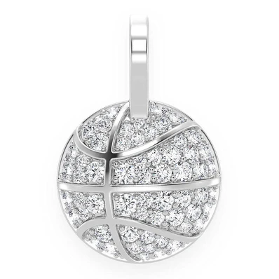 0.40CTW Diamond Basketball Pendant  customdiamjewel   