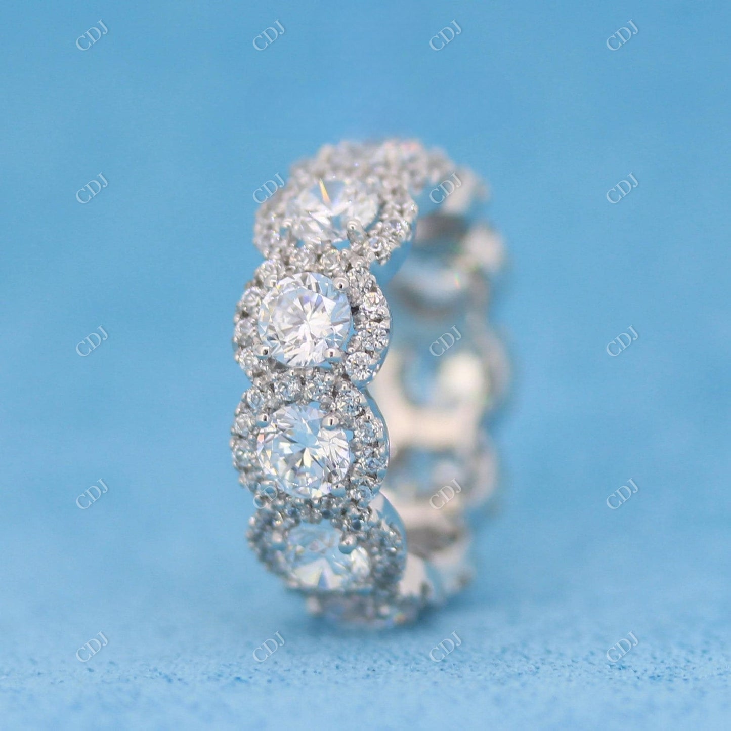 4.25CTW Round Cut Lab Grown Diamond Wedding Band  customdiamjewel   