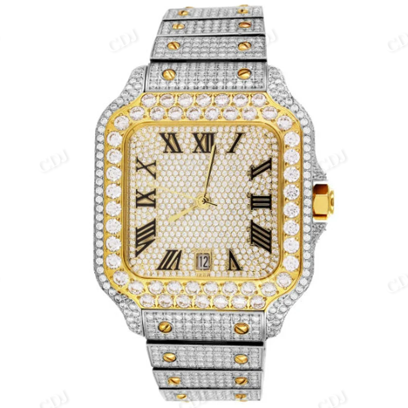 Iced Out Automatic Roman Dial Diamond Luxury Watch  customdiamjewel   