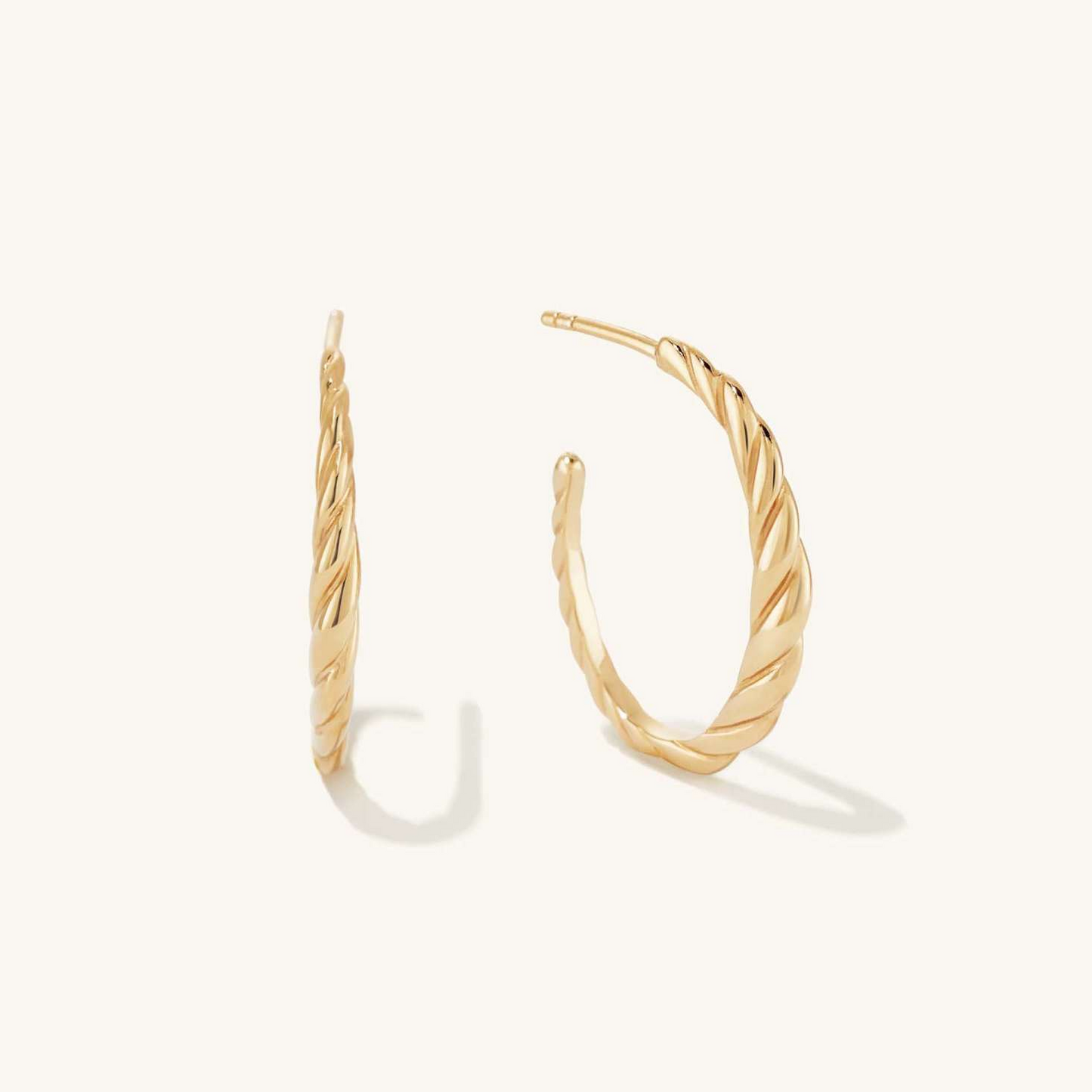 14K Solid Gold Thin Croissant Dome Stud Earring  customdiamjewel 10 KT Solid Gold Yellow Gold VVS-EF