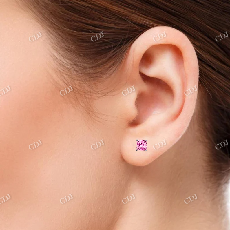 1.0CTW Pink Moissanite Stud Diamond Earrings  customdiamjewel   