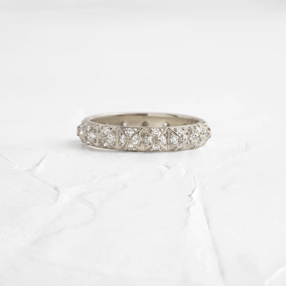 Eternity Style Natural Diamond Wedding Band  customdiamjewel 10KT White Gold VVS-EF