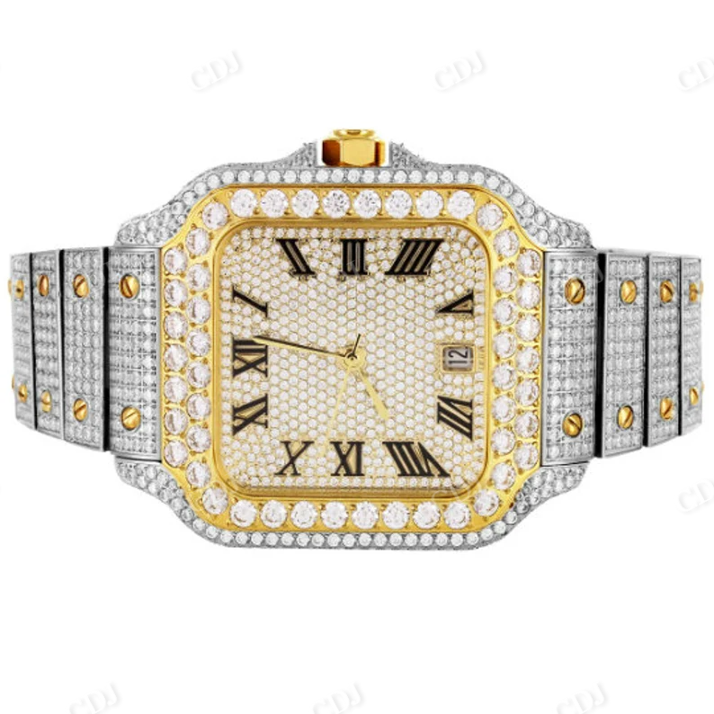 Iced Out Automatic Roman Dial Diamond Luxury Watch  customdiamjewel   