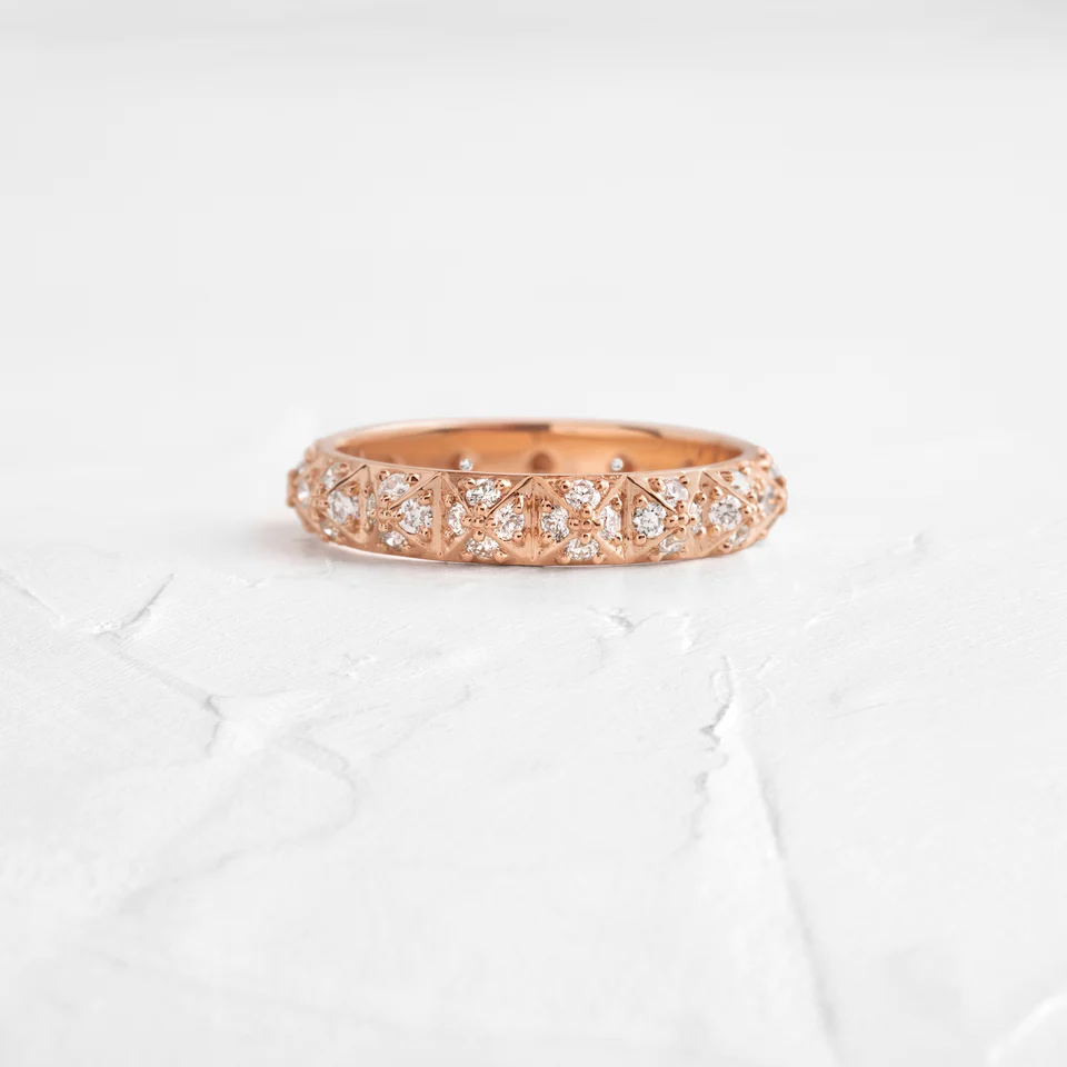 Eternity Style Natural Diamond Wedding Band  customdiamjewel 10KT Rose Gold VVS-EF