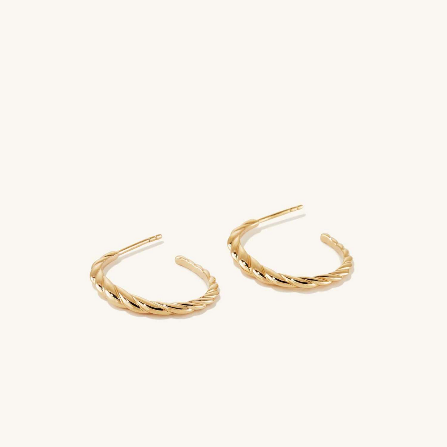 14K Solid Gold Thin Croissant Dome Stud Earring  customdiamjewel   