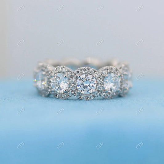 4.25CTW Round Cut Moissanite Eternity Wedding Band  customdiamjewel   