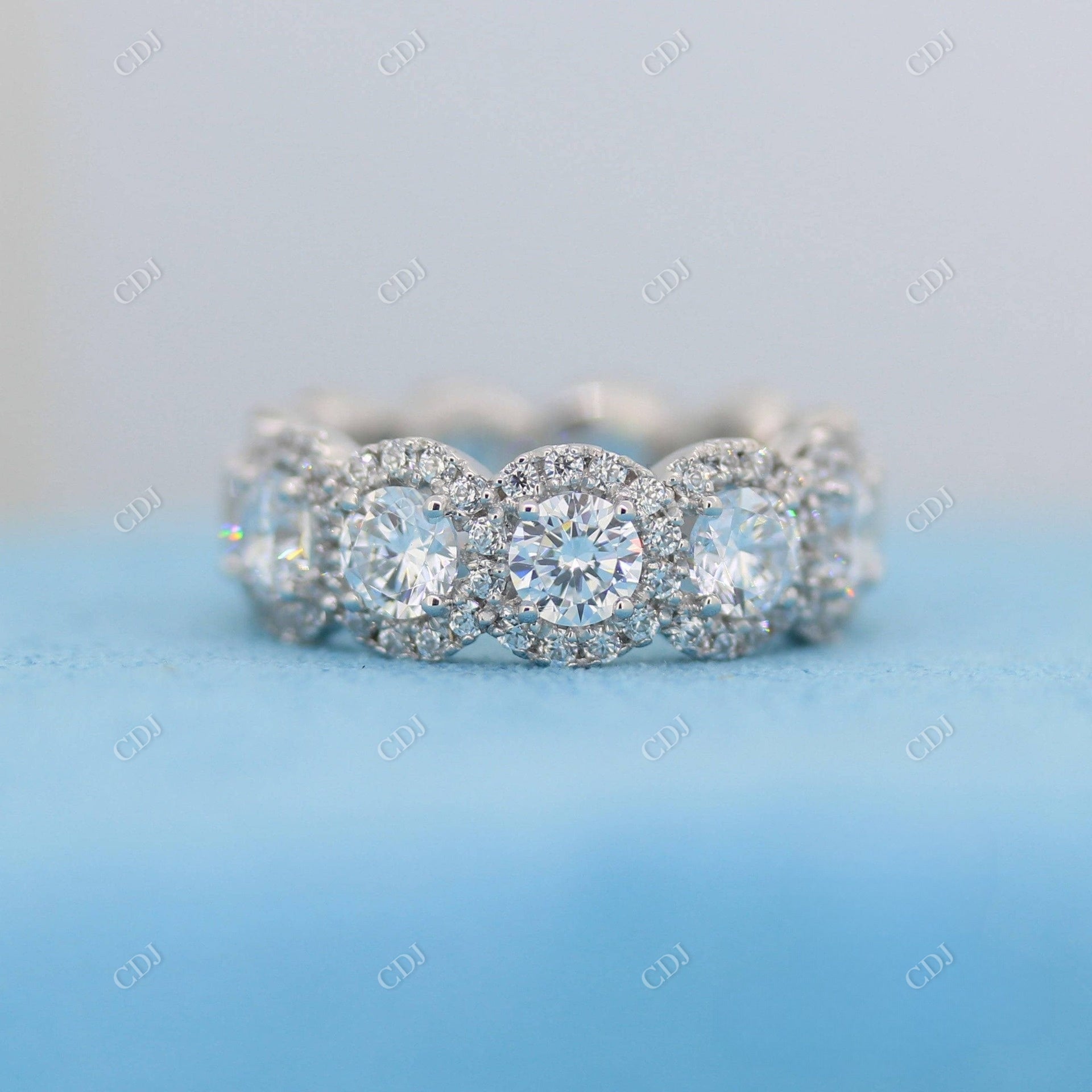 4.25CTW Round Cut Lab Grown Diamond Wedding Band  customdiamjewel   