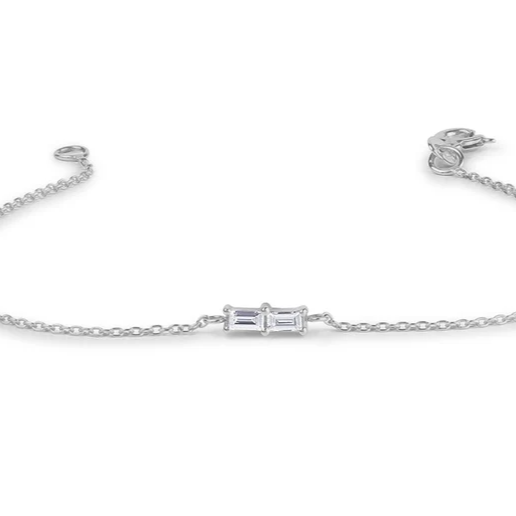 Minimal 0.12ctw Baguette Lab Grown Diamond Bracelet  customdiamjewel   