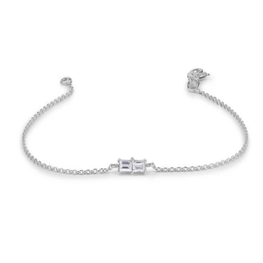 Baguette Cut Natural Diamond 14k Solid Gold Bracelet  customdiamjewel 10 KT Solid Gold White Gold VVS-EF