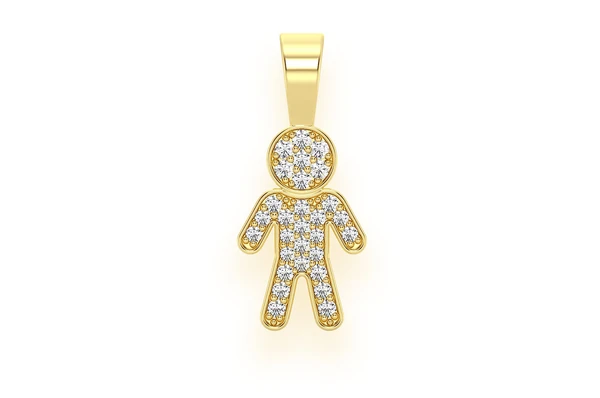 0.10 Mini Boy Diamond Pendant  customdiamjewel   