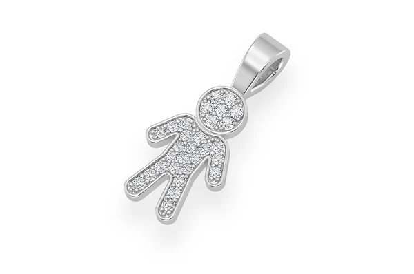 0.10 Mini Boy Diamond Pendant  customdiamjewel   