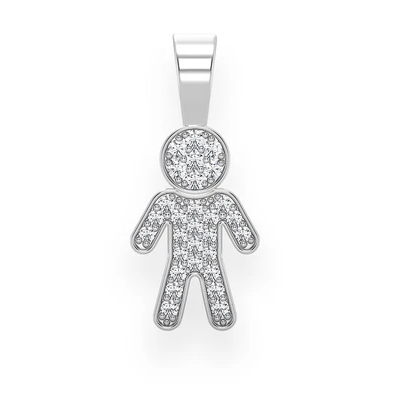 0.10 Mini Boy Diamond Pendant  customdiamjewel   