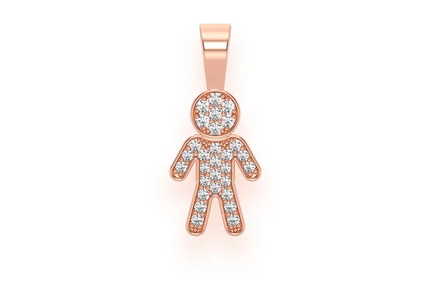 0.10 Mini Boy Diamond Pendant  customdiamjewel   