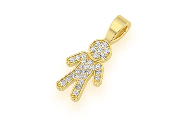 0.10 Mini Boy Diamond Pendant  customdiamjewel   