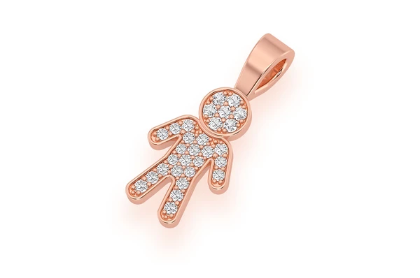 0.10 Mini Boy Diamond Pendant  customdiamjewel   