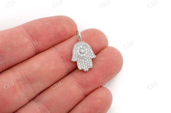 0.45CTW Diamond Hamsa Pendant  customdiamjewel   