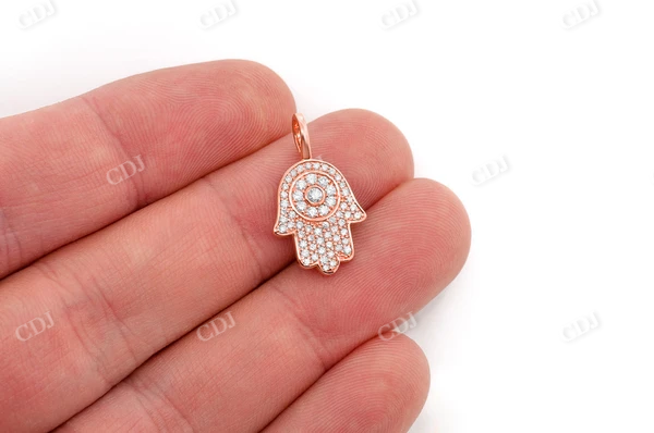 0.45CTW Diamond Hamsa Pendant  customdiamjewel   