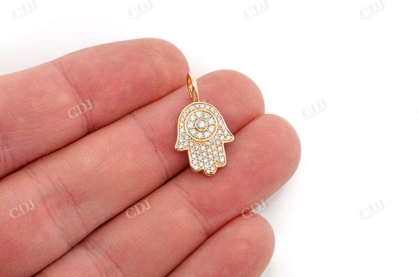 0.45CTW Diamond Hamsa Pendant  customdiamjewel   