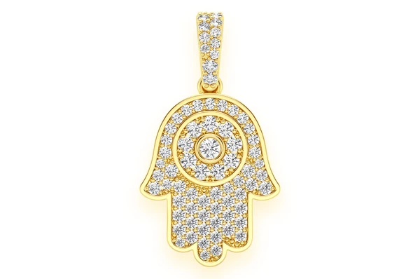 0.45CTW Diamond Hamsa Pendant  customdiamjewel   