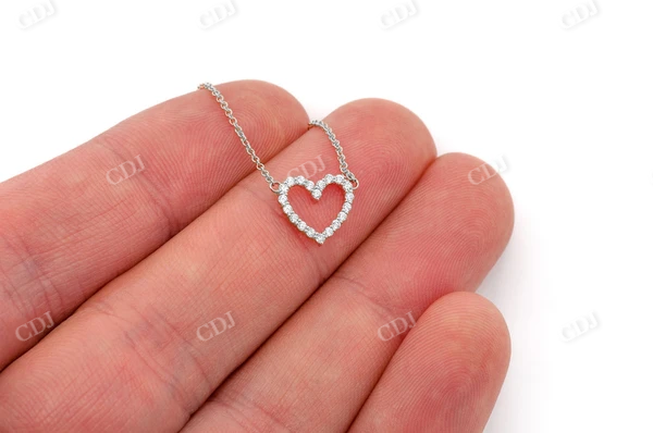 Round single line Diamond Heart Love Necklace  customdiamjewel   