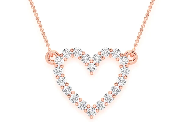 Round single line Diamond Heart Love Necklace  customdiamjewel   