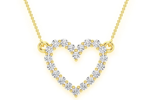 Round single line Diamond Heart Love Necklace  customdiamjewel   