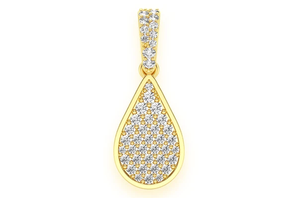 0.33CTW Raindrop Diamond Pendant  customdiamjewel   