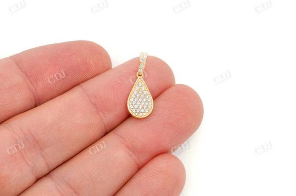 0.33CTW Raindrop Diamond Pendant  customdiamjewel   