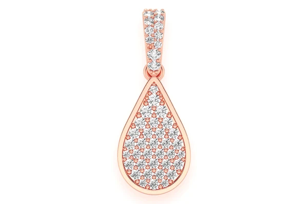 0.33CTW Raindrop Diamond Pendant  customdiamjewel   