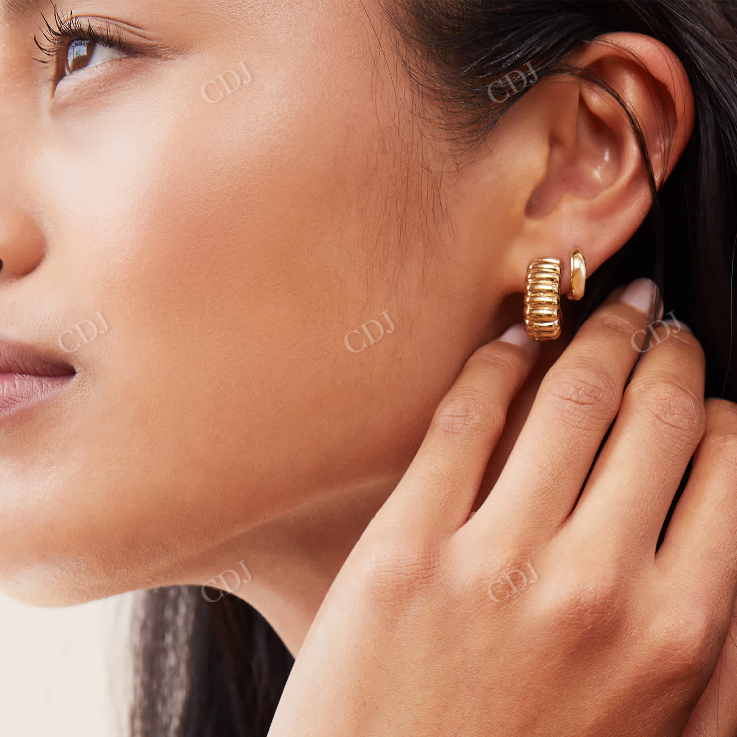 Chunky Bold Charlotte Hoop Earrings For Women  customdiamjewel   