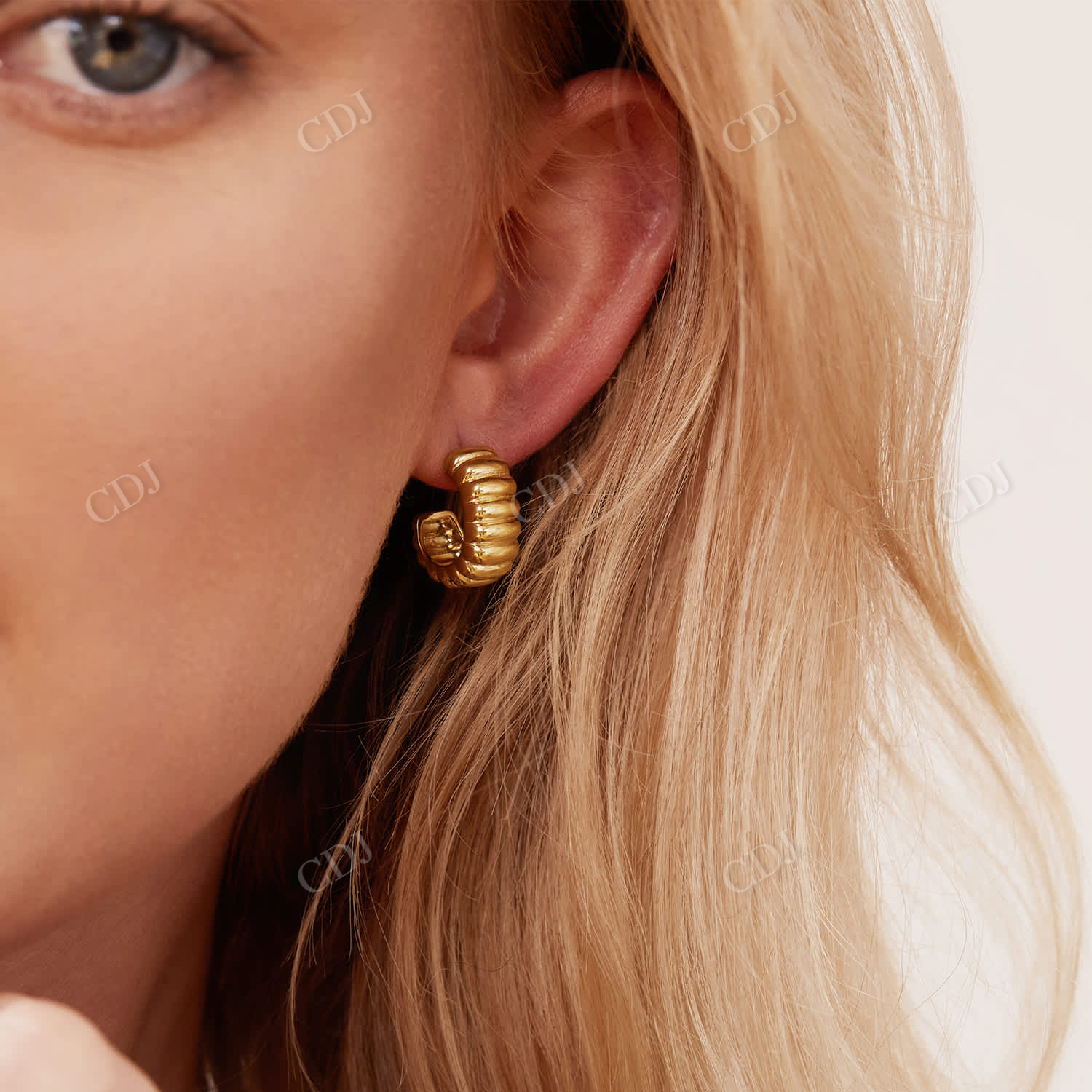 Chunky Bold Charlotte Hoop Earrings For Women  customdiamjewel   