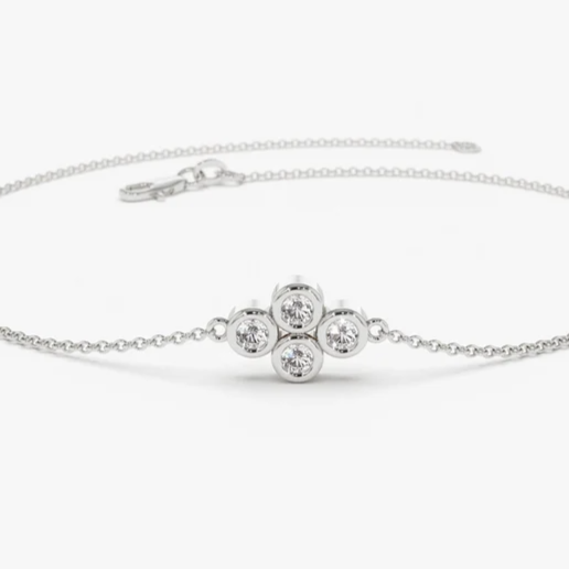 Four Stone Lab Diamond Cluster Bracelet  customdiamjewel   