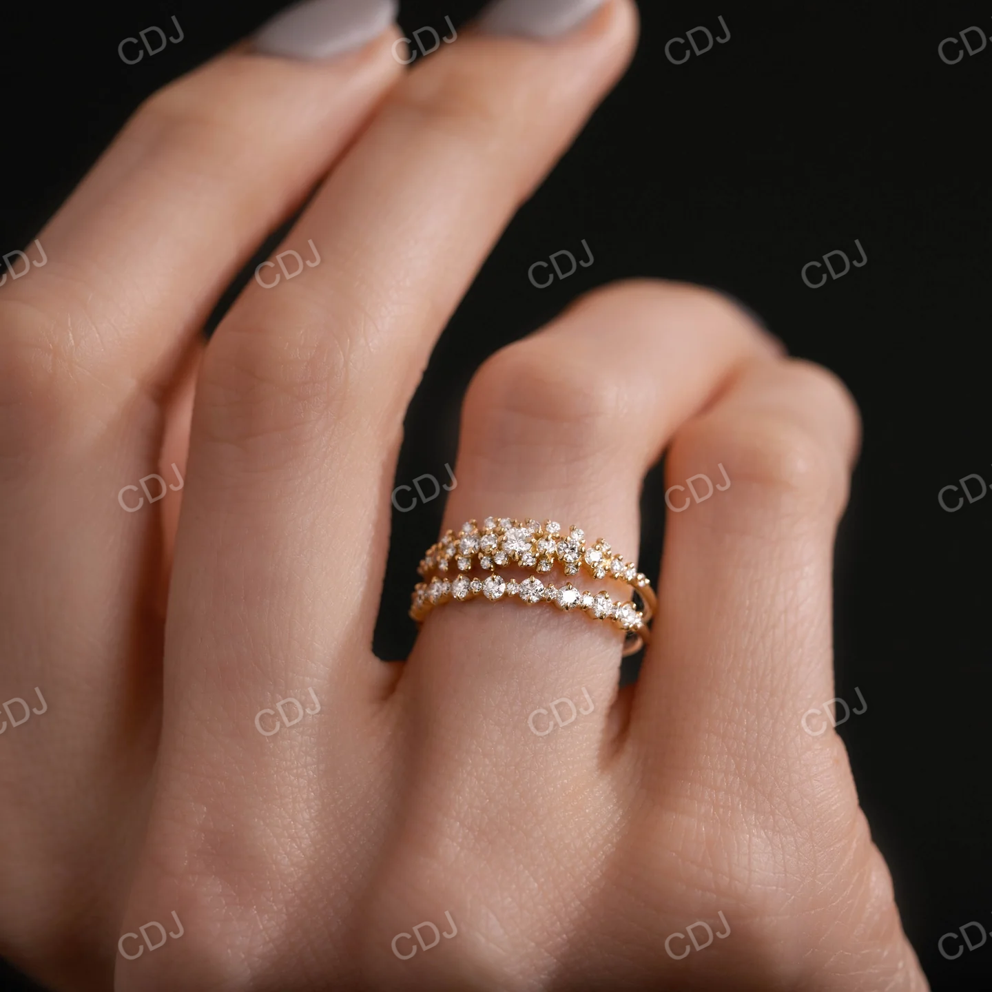 0.31CTW Round Lab Grown Diamond Cluster Wedding Band  customdiamjewel   