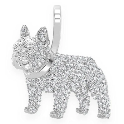 0.50CTW Bulldog Diamond Pendant  customdiamjewel   