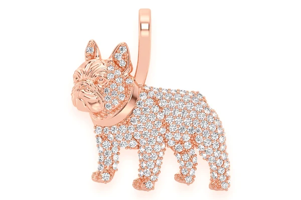 0.50CTW Bulldog Diamond Pendant  customdiamjewel   