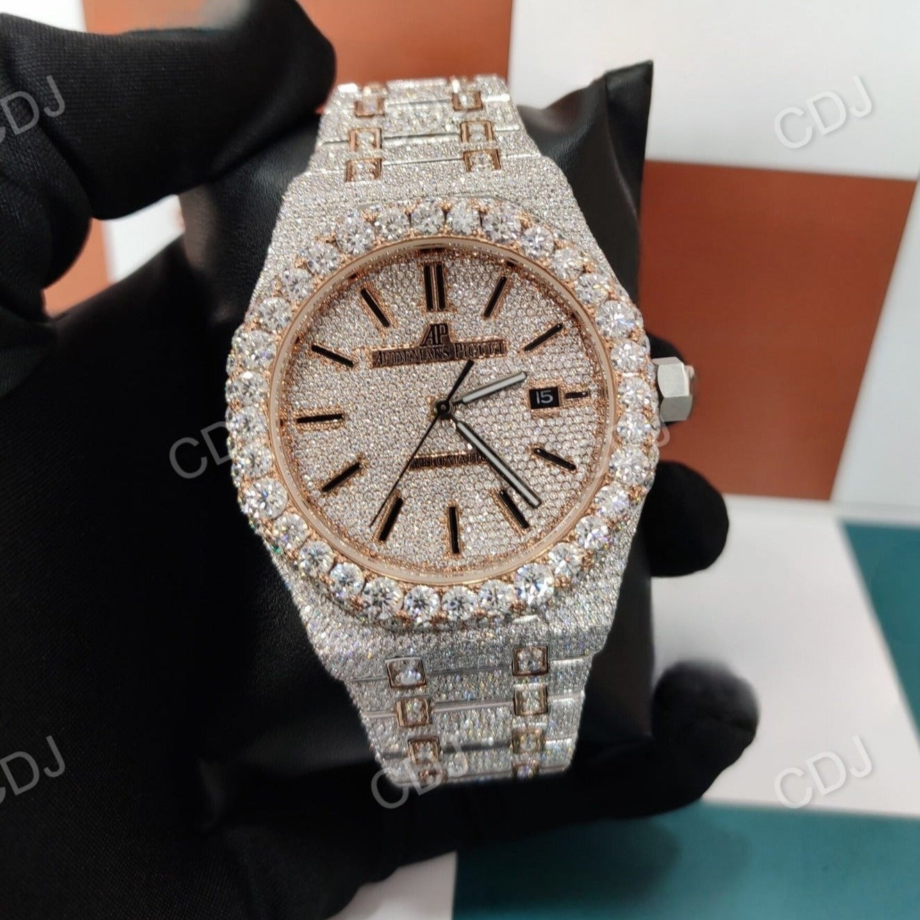 Studded Iced Out luxury diamond wrist Watch  customdiamjewel   