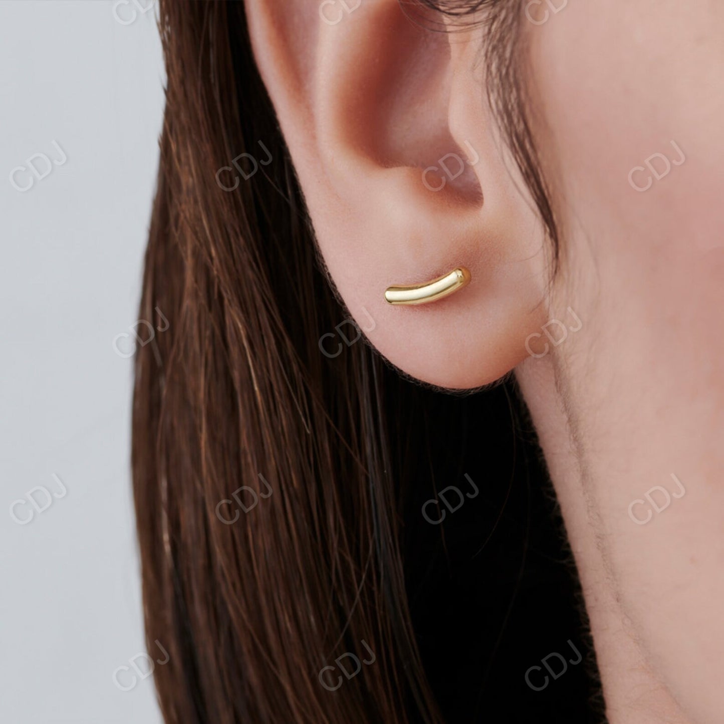 Simple Plain Natural Diamond Gold Earring  customdiamjewel   