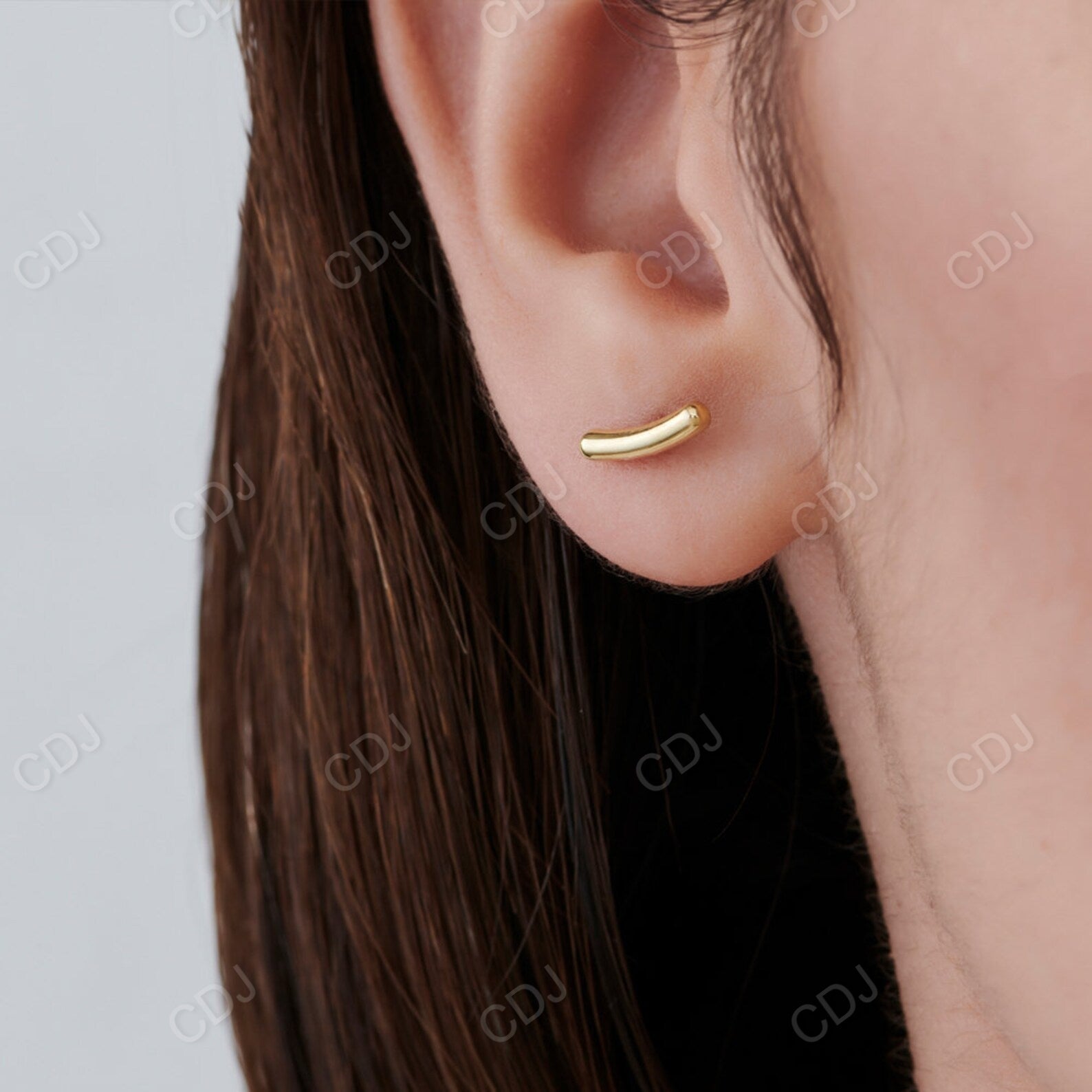 Simple Plain Natural Diamond Gold Earring  customdiamjewel   