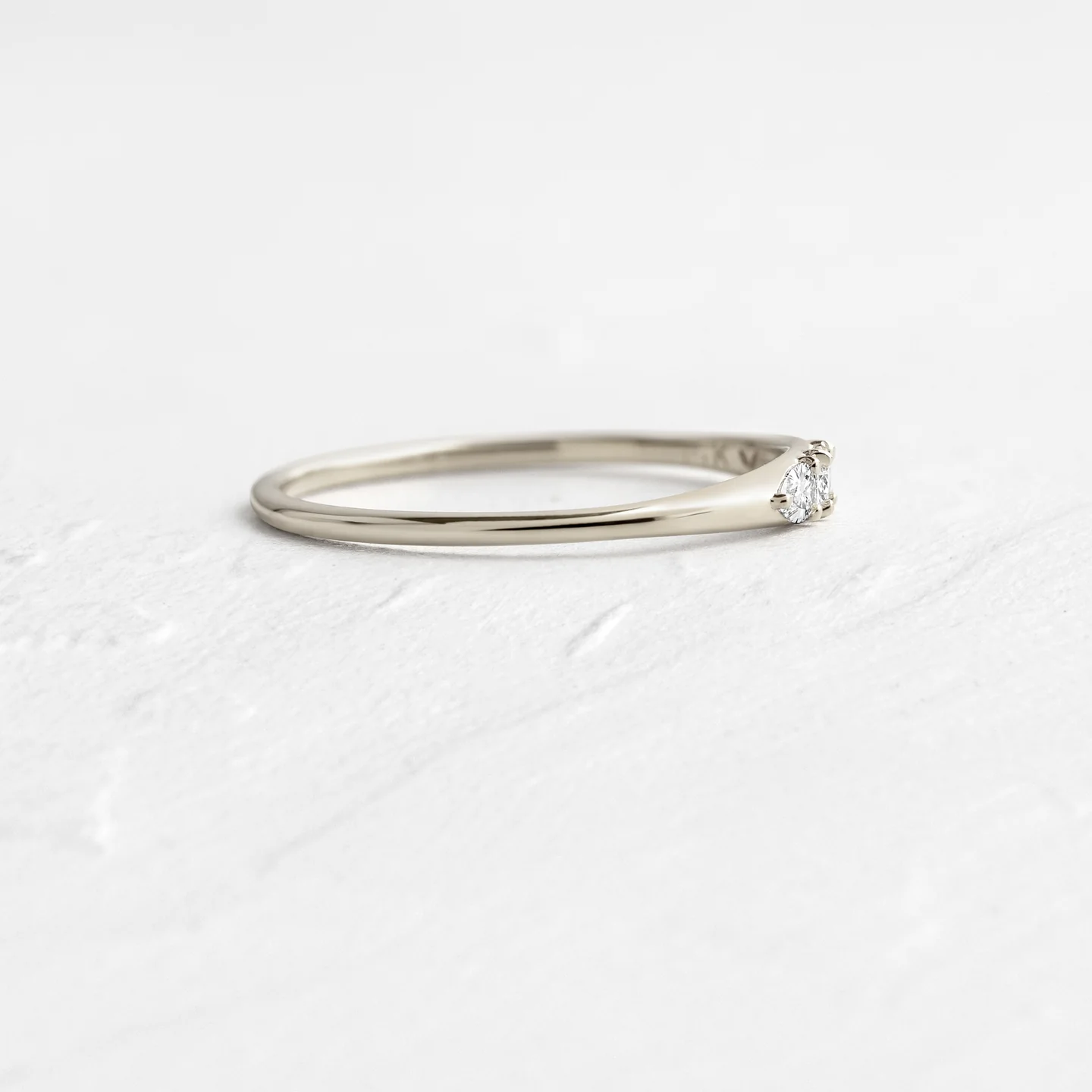 Dainty Three Stone Lab Grown Diamond Wedding Band  customdiamjewel   