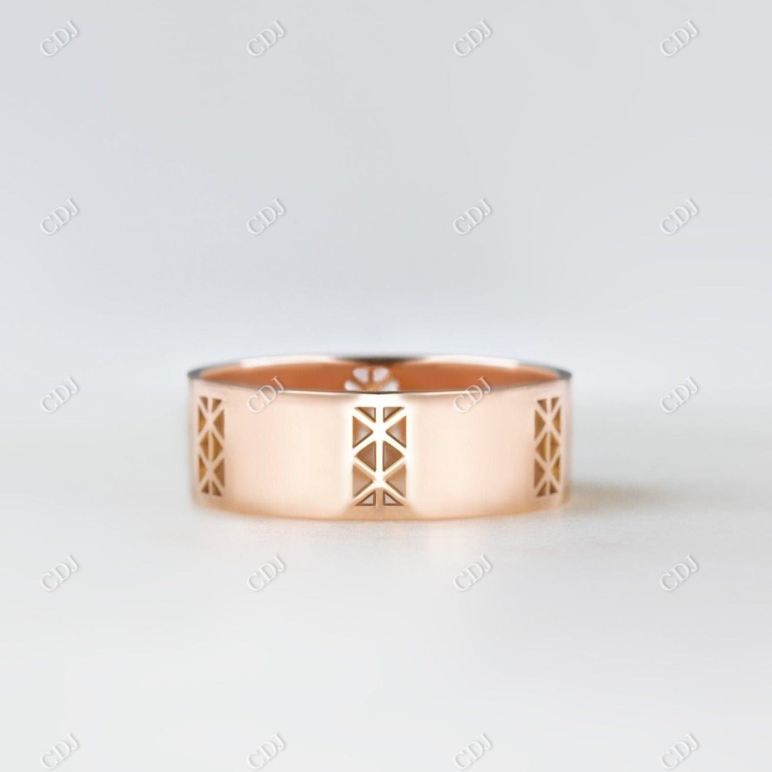 Classic Modern Design Simple Wedding Band  customdiamjewel 10KT Rose Gold VVS-EF