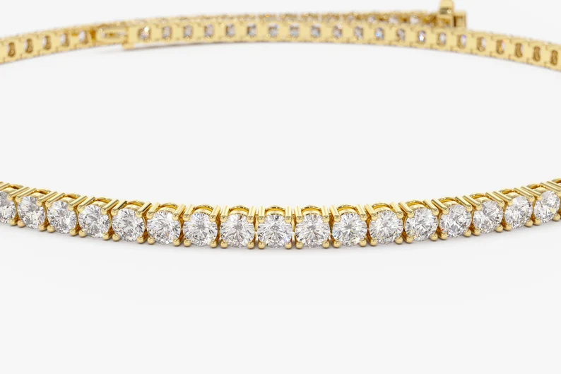 14k Gold Prong Setting 2.50CTW Diamond Tennis Bracelet  customdiamjewel   